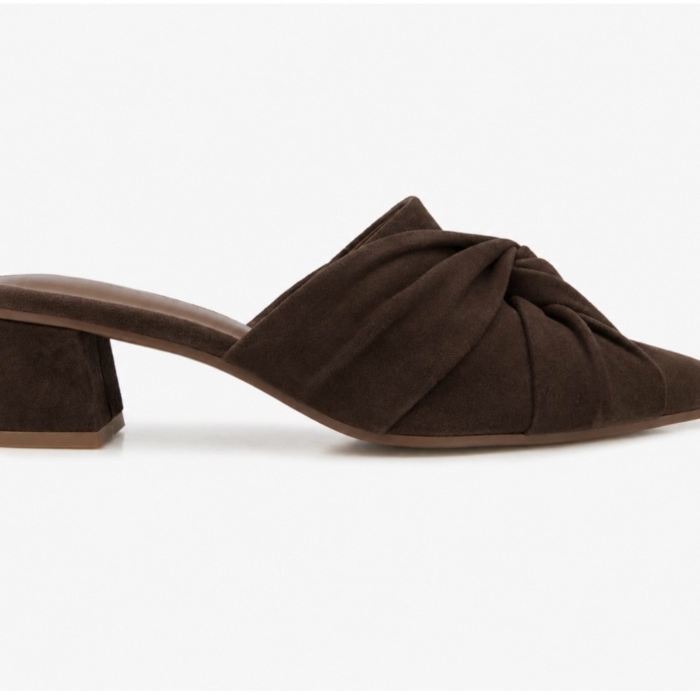 Splendid brand “Lanis” Dark Brown Suede Knot-Front Mule